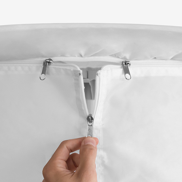 Portabelt tøjstativ 1000W hvid