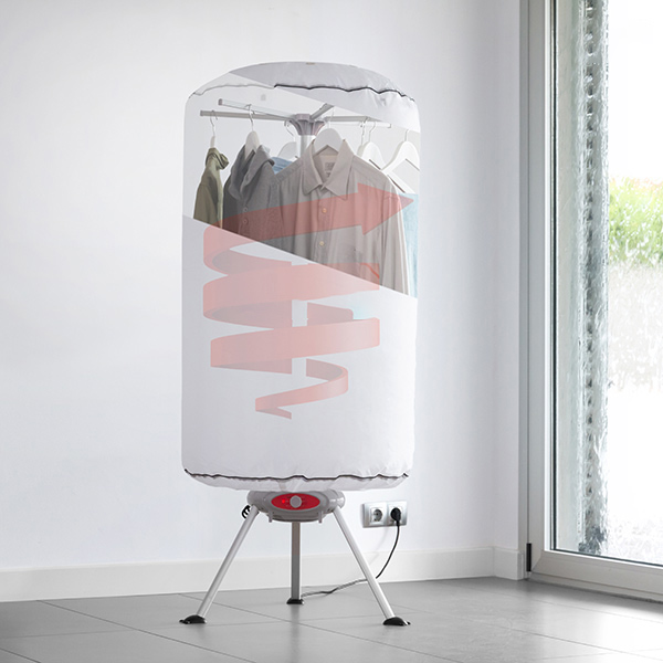 Portabelt tøjstativ 1000W hvid