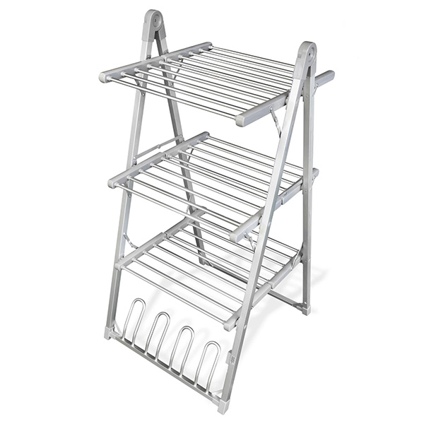 Elektrisk tørrestativ i vertikal model 300W, 30 stænger, grå