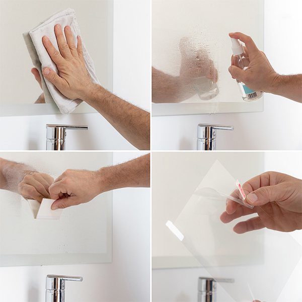 Spejlfolie med antidug, 2-pak