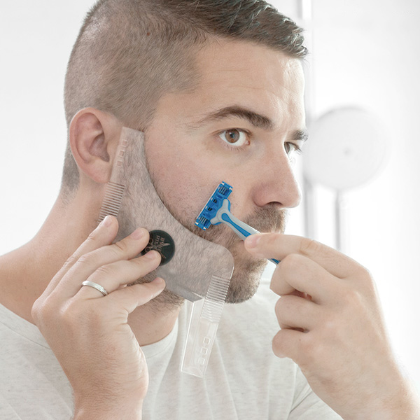 Barberingsskabelon til skægkonturer