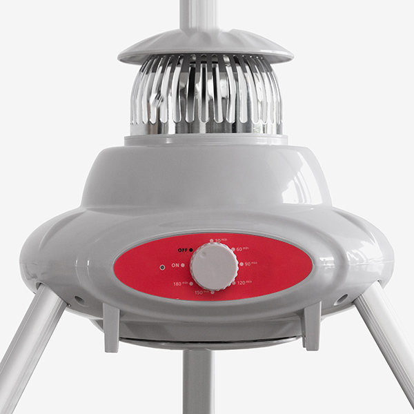 Portabelt tøjstativ 1000W hvid