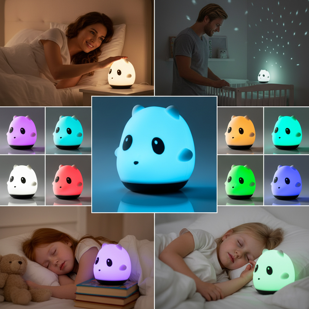 Genopladelig natlampe panda